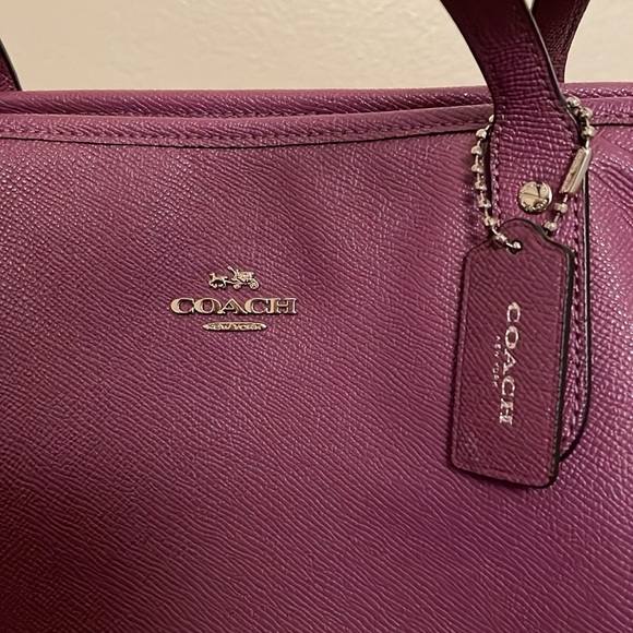 Purple Coach Zip Top Tote - Picture 2 of 5